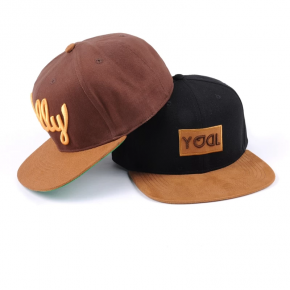 3d embroidery suede brim 6 panels snapbacks