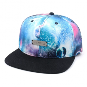 china metal plate galaxy printed snapback caps wholesales