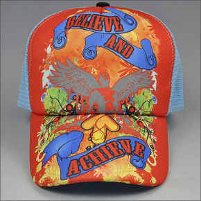 Heat transfer sublimation printing trucker cap