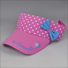 Pink bowknot cotton visor for girls